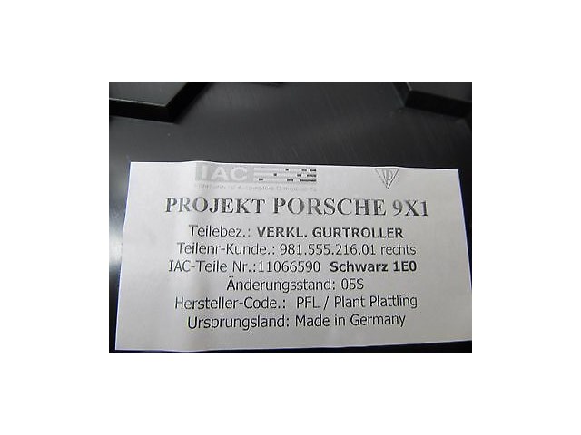 2013-2015 PORSCHE BOXSTER 981 OEM RIGHT QUARTER TRIM PANEL COVER 98155521601