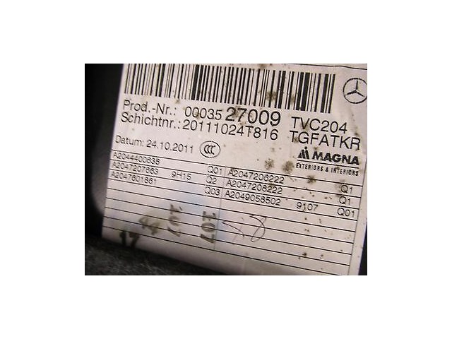 2012-2014 MERCEDES C250 W204 OEM COUPE RIGHT PASS. INTERIOR DOOR PANEL ASSEMBLY