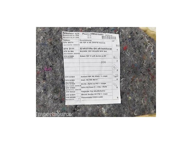 2007-2009 MERCEDES S550 W221 OEM RIGHT REAR INTERIOR DOOR PANEL PASSENGER SIDE