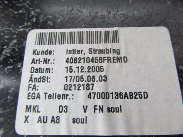 2004-2008 AUDI A8L W12 OEM FRONT FLOOR CENTER CONSOLE BLACK LEATHER