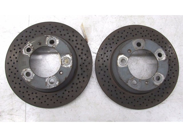 2013-2015 PORSCHE BOXSTER 981 OEM REAR BRAKE DRILLED ROTORS SET PAIR 8,065 MILES
