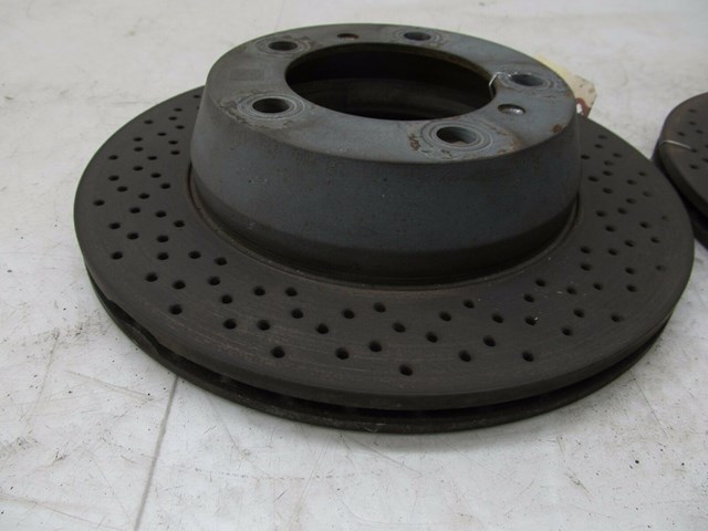 2013-2015 PORSCHE BOXSTER 981 OEM REAR BRAKE DRILLED ROTORS SET PAIR 8,065 MILES