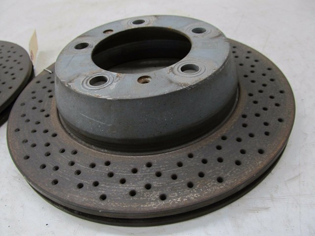 2013-2015 PORSCHE BOXSTER 981 OEM REAR BRAKE DRILLED ROTORS SET PAIR 8,065 MILES