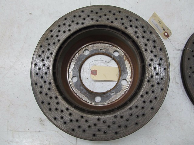 2013-2015 PORSCHE BOXSTER 981 OEM REAR BRAKE DRILLED ROTORS SET PAIR 8,065 MILES