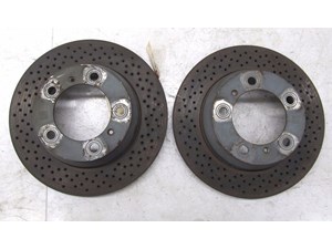 2013-2015 PORSCHE BOXSTER 981 OEM REAR BRAKE DRILLED ROTORS SET PAIR 8,065 MILES