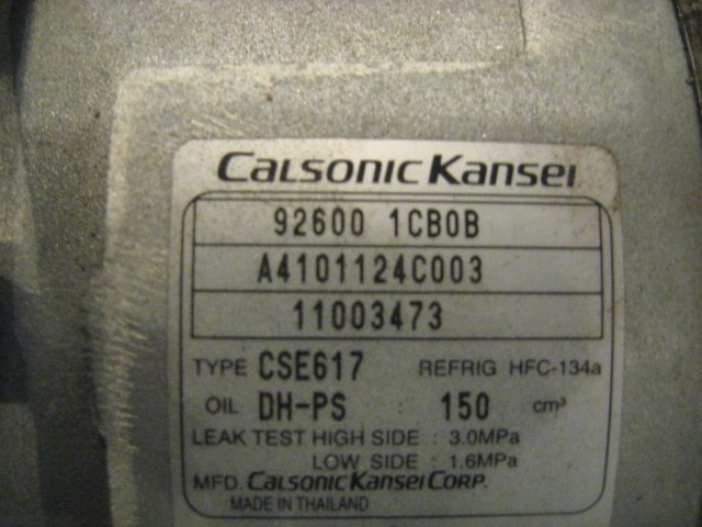 11 Nissan 370Z AC Compressor 92600 1CB0B R13099