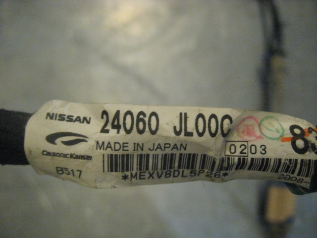 08 Infiniti G37 Coupe Sunroof Wiring Harness 24060 JL00C R17477