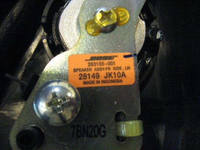 08 Infiniti G37 LH Driver Sail Panel /W Tweeter 28149 JK10A R17602