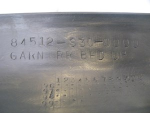 00 Honda PRELUDE Rear Trunk Garnish Trim Panel 84512 S30 0000 R13429