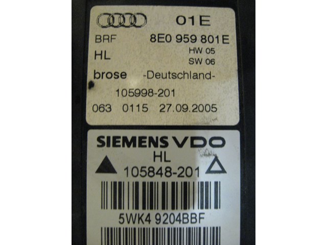 06 Audi S4 AUDI Rear LH Power Window Motor 8E0 959 801 E R14086
