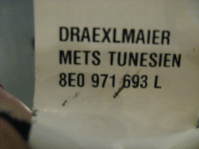 06 Audi S4 AUDI Rear LH Door Wiring Harness 8E0 971 693 R14098