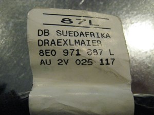 06 Audi S4 AUDI Rear RH Door Wire Harness 8E0 971 687 R14128