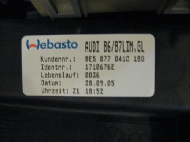 06 Audi S4 AUDI Sun Roof Sunroof Moon Roof Assembly 8E5 877 041 R14224