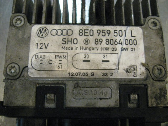 06 Audi S4 AUDI Radiator Fan Control Module 8E0 959 501 R14283