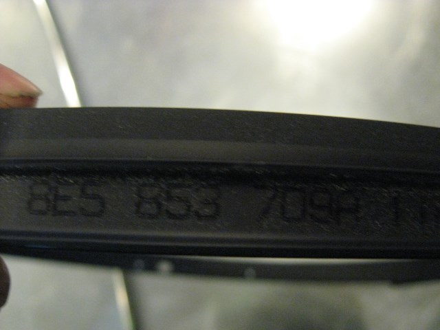 06 Audi S4 AUDI LH Roof Moulding Cover Strip 8E5 853 709 R14326