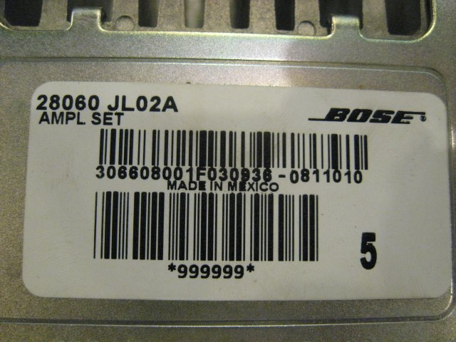 08 Infiniti G37 Bose Amp Assy 28060 JL02A R14471