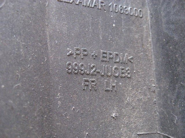 08 Infiniti G37 Rear LH Splash Shield 999J2 JU0B3 R14493