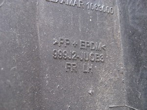 08 Infiniti G37 Rear LH Splash Shield 999J2 JU0B3 R14493