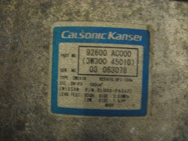 04 Infiniti G35 AC Compressor 92600 AC000 R15334