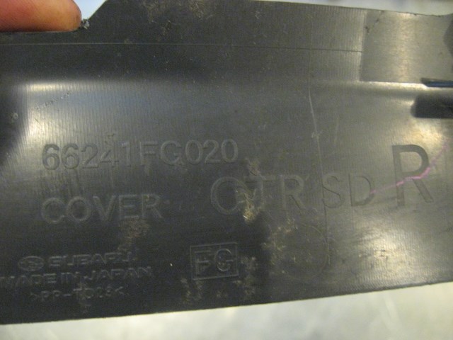 08 Subaru IMPREZA WRX RH Trim Cover Panel 66241FG020 R15854