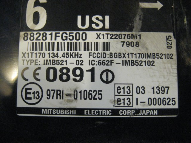 08 Subaru IMPREZA WRX Steering Column /W Key 88281FG500 R15952