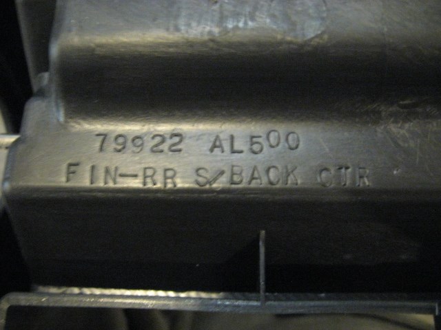 06 Infiniti G35 Rear Center Seat Back Trim 79922 AL500 R16619