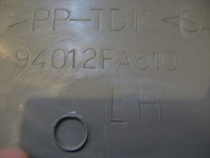 98 Subaru IMPREZA LH Driver C Pillar Trim Panel 94012FA610 R10586