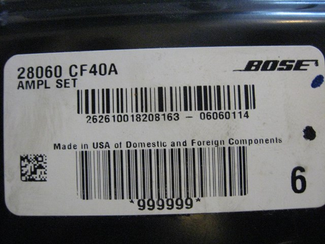 06 Nissan 350Z BOSE AMP 28060 CF40A Amplifier OEM  R3102