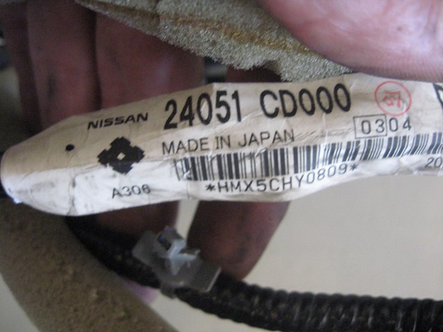 06 Nissan 350Z Hatch Wiring Harness 24051 CD000 06 Nissan 350z Hatch Door Wiring