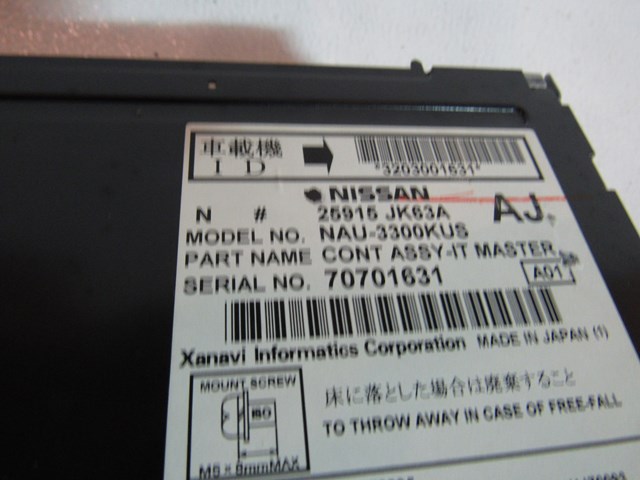 08 Infiniti G37 CD Player Radio w/Navigation 25915JK63A R11198