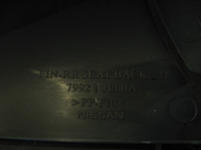 08 Infiniti G37 Rear LH Seat Finisher Trim 79921 JL00A R11295