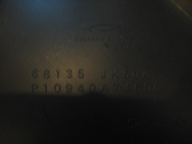 08 Infiniti G37 LH Driver Kick Panel 68135 JK60A R11333