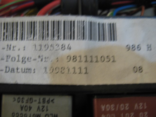 99 Porsche BOXSTER Rear Body Wire Harness  R12023