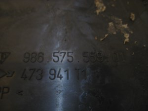 99 Porsche BOXSTER RH Passenger Air Duct 986.575.559.01 R12035