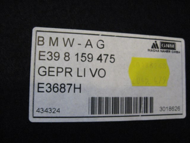 2000 BMW 528i Rear LH Trunk Carpet Trim