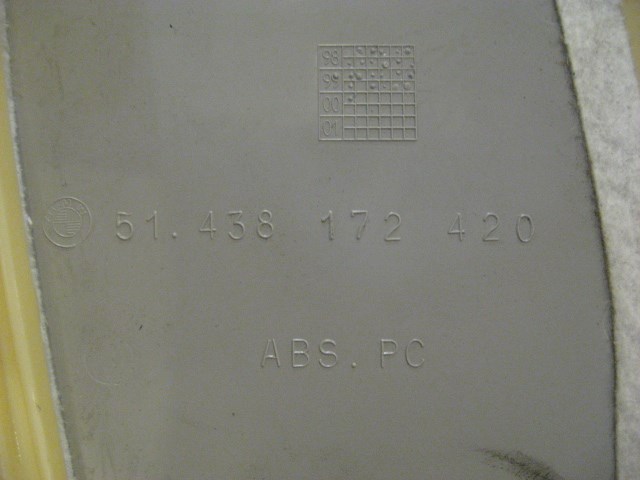 2000 BMW 528i Front RH B Pillar Upper Trim Cloth