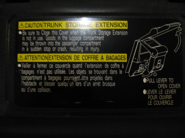 2002 Lexus IS300 Trunk Storage Extension