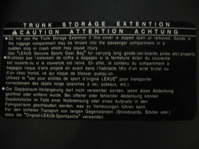 2002 Lexus IS300 Trunk Storage Extension