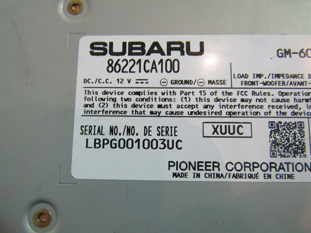 2013 Subaru BRZ Stock Radio Amplifier 86221CA100