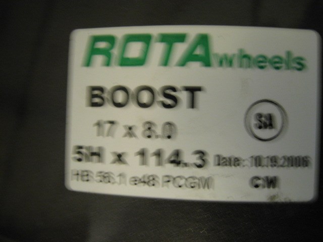 2005 Subaru STI Rota Boost 17x8 E48
