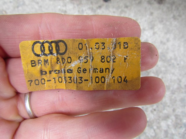 2004 Audi A4 RH Window Regulator and Motor 8D0 959 802 F