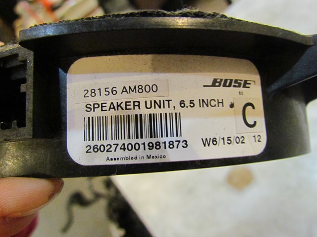 2003 Infiniti M45 Front RH Door Speaker 281546 AM800