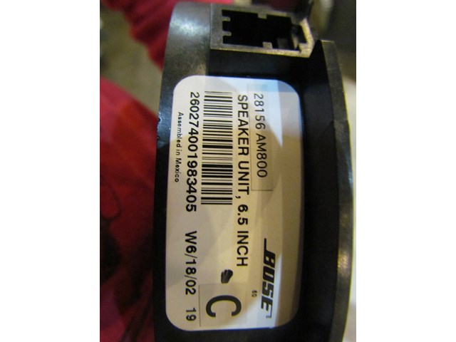 2003 Infiniti M45 Rear RH Door Speaker 28156 AM800