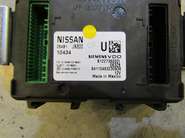 2007 Infiniti G35X BCM Body Control Module 284B1 JK600