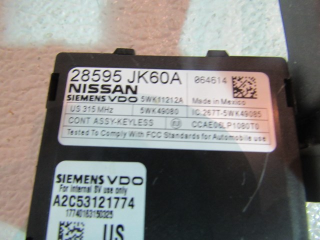 07-13 Infiniti G35 G37 G25Keyless Entry Module 28595 JK60A