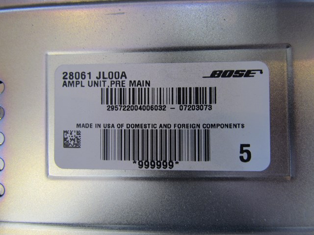 2008 Infiniti G37 Coupe Bose Amplifier With Bracket 28061 JL00A