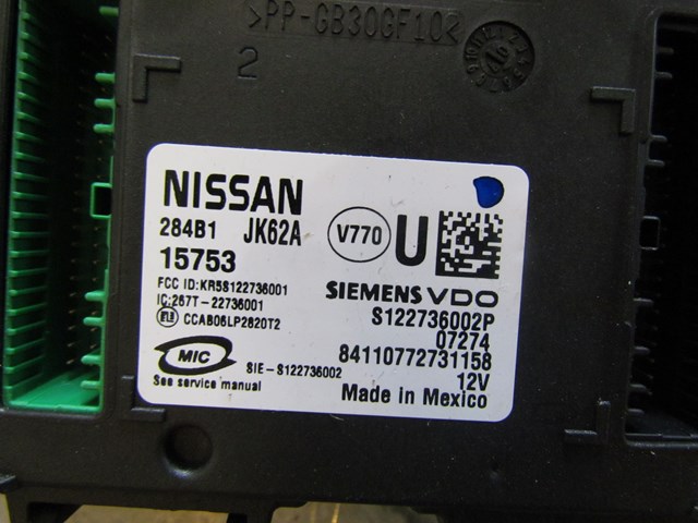 2008 Infiniti G37 Coupe BCM Body Control Module 284B1 JK62A