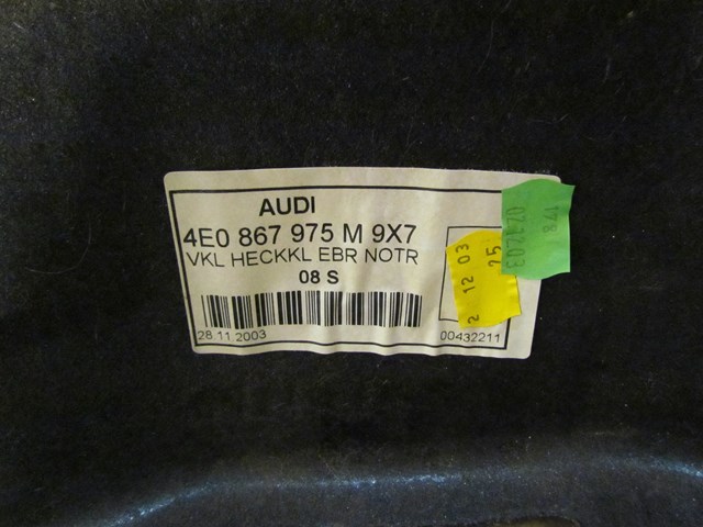 2004 Audi A8L Trunk Lid Moulding 4E0 867 975 M