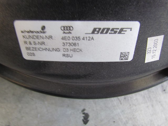 2004 Audi A8L Rear Deck Speaker 4E0 035 412A