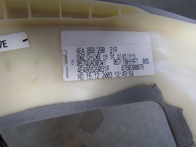 2004 Audi A8L RH Passenger Upper Pillar Trim 4E4 868 290